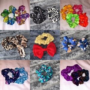 NWOT 18 Multicolored Satin Scrunchies